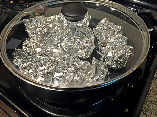 foil in pan